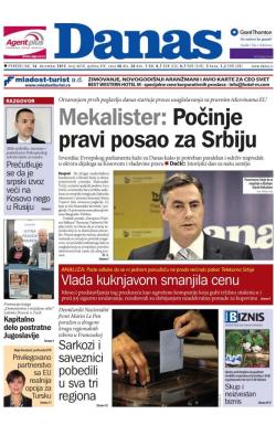 Danas - broj 6650, 14. dec 2015.