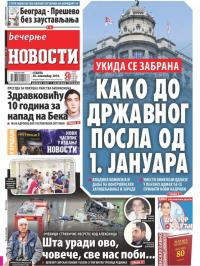 Večernje novosti - broj 3441, 30. nov 2019.