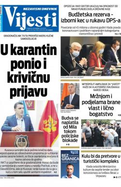 Vijesti - broj 7990, 6. jul 2020.