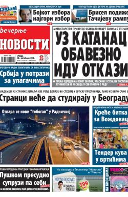 Večernje novosti - broj 1076, 30. okt 2013.