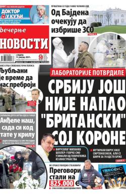 Večernje novosti - broj 3828, 9. jan 2021.