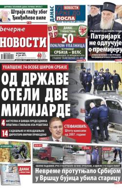 Večernje novosti - broj 2631, 8. jun 2017.