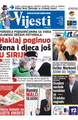 Vijesti - broj 6175, 6. jun 2015.