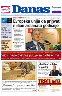 Danas - broj 6575, 30. sep 2015.
