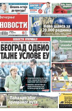 Večernje novosti - broj 1521, 9. maj 2015.