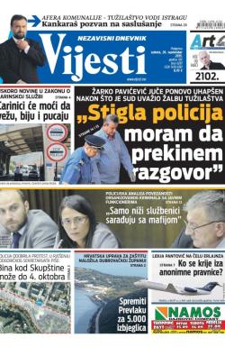 Vijesti - broj 6287, 26. sep 2015.