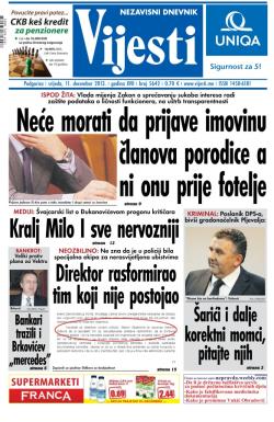 Vijesti - broj 5642, 11. dec 2013.