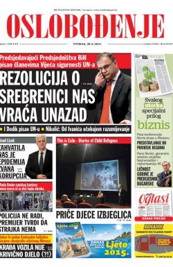 Oslobođenje - broj 24.637, 30. jun 2015.