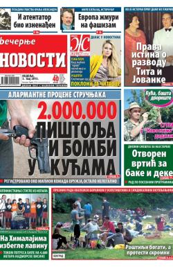 Večernje novosti - broj 1515, 3. maj 2015.