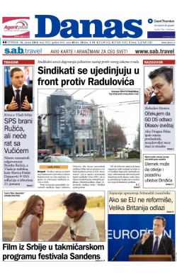 Danas - broj 5953, 16. jan 2014.