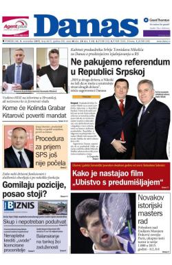 Danas - broj 6615, 9. nov 2015.