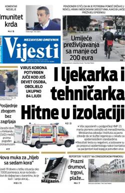 Vijesti - broj 7895, 29. mar 2020.