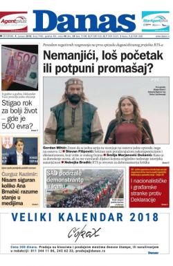 Danas - broj 7402, 4. jan 2018.
