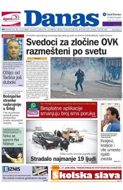 Danas - broj 6692, 25. jan 2016.