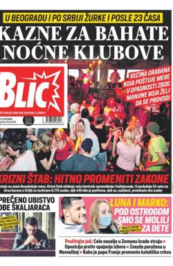 Blic - broj 8498, 23. okt 2020.