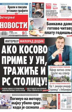Večernje novosti - broj 3046, 3. avg 2018.