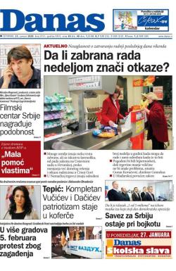 Danas - broj 8151, 23. jan 2020.