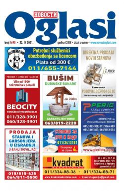 Novosti oglasi - broj 1690, 22. sep 2021.