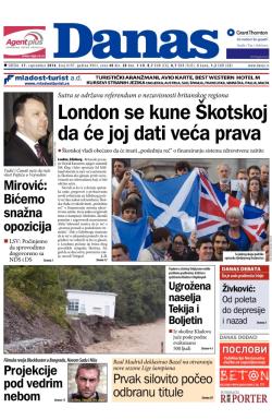 Danas - broj 6197, 17. sep 2014.