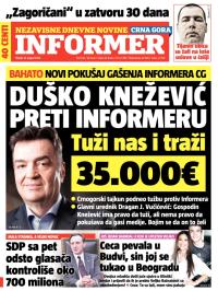 Informer CG - broj 692, 12. avg 2014.