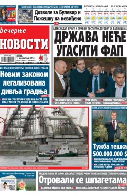 Večernje novosti - broj 1078, 1. nov 2013.