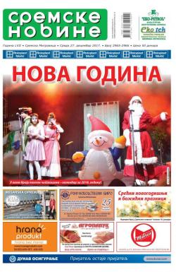 Sremske Novine - broj 2965-2966, 27. dec 2017.