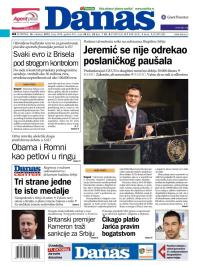 Danas - broj 5498, 18. okt 2012.