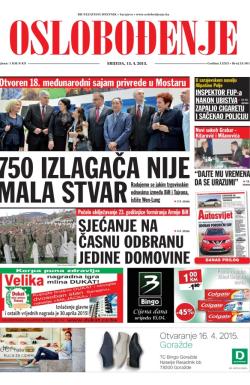 Oslobođenje - broj 24.561, 15. apr 2015.