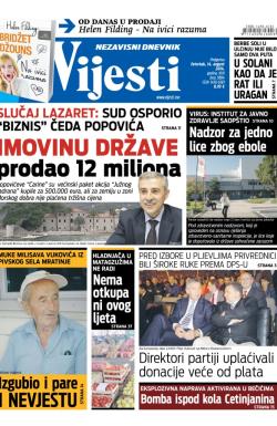 Vijesti - broj 5884, 14. avg 2014.