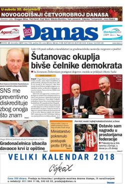 Danas - broj 7396, 29. dec 2017.