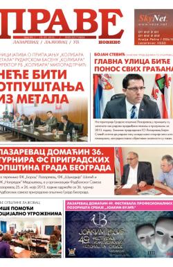 Prave novine, Lazarevac - broj 69, 10. maj 2013.