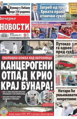 Večernje novosti - broj 2835, 29. dec 2017.