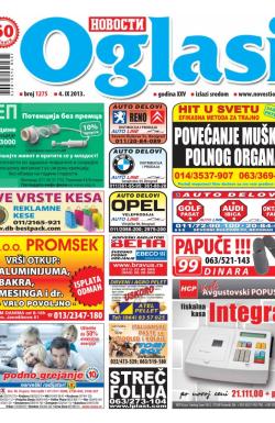 Novosti oglasi - broj 1275, 4. sep 2013.