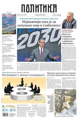 Politika - broj 40318, 8. mar 2026.