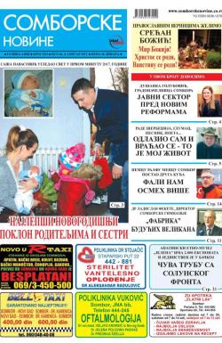 Somborske novine - broj 3263, 6. jan 2017.
