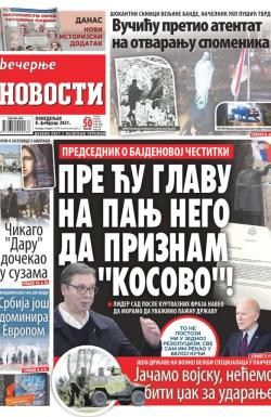 Večernje novosti - broj 3859, 8. feb 2021.
