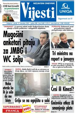 Vijesti - broj 5648, 17. dec 2013.