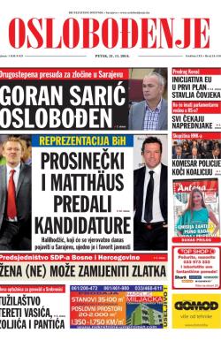 Oslobođenje - broj 24.416, 21. nov 2014.